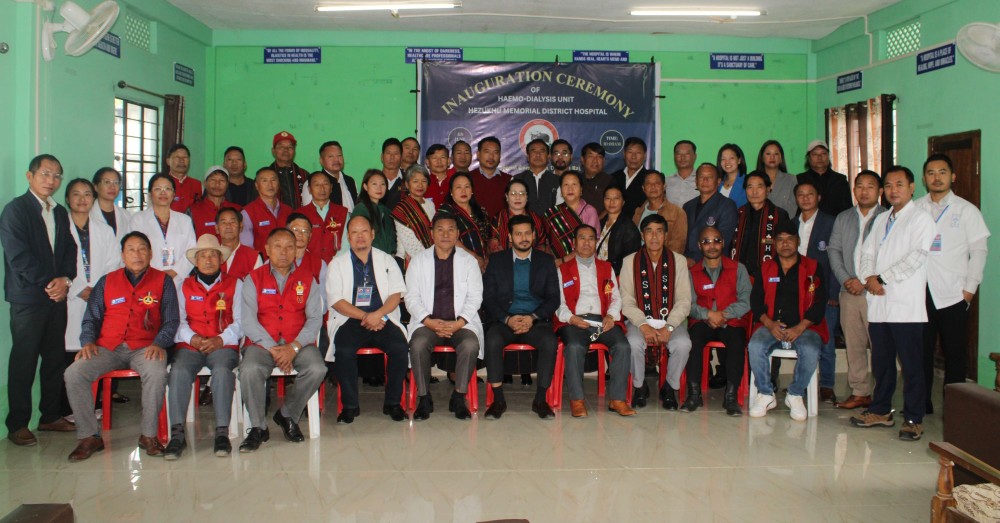 Deputy Commissioner Dharam Raj, IAS along with others during the inauguration of Dialysis Unit at Hezukhu Memorial District Hospital, Zunheboto  on June 4. (Morung Photo)